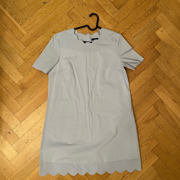 Halogen light blue cotton scallop dress size M - Picture 2 of 4